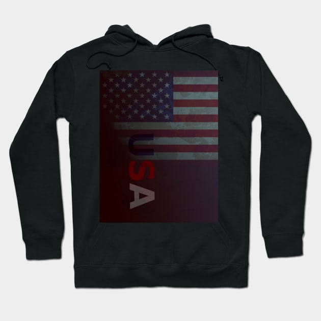 USA American Flag Vintage Hoodie by KZK101